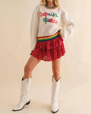 Tequila Queen Sweater In White