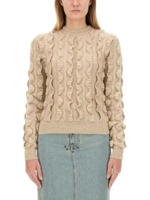 Textured Wool Blend Sweater