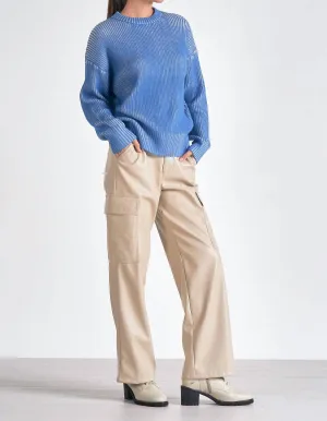 The Kendra Sweater In Light Blue And White