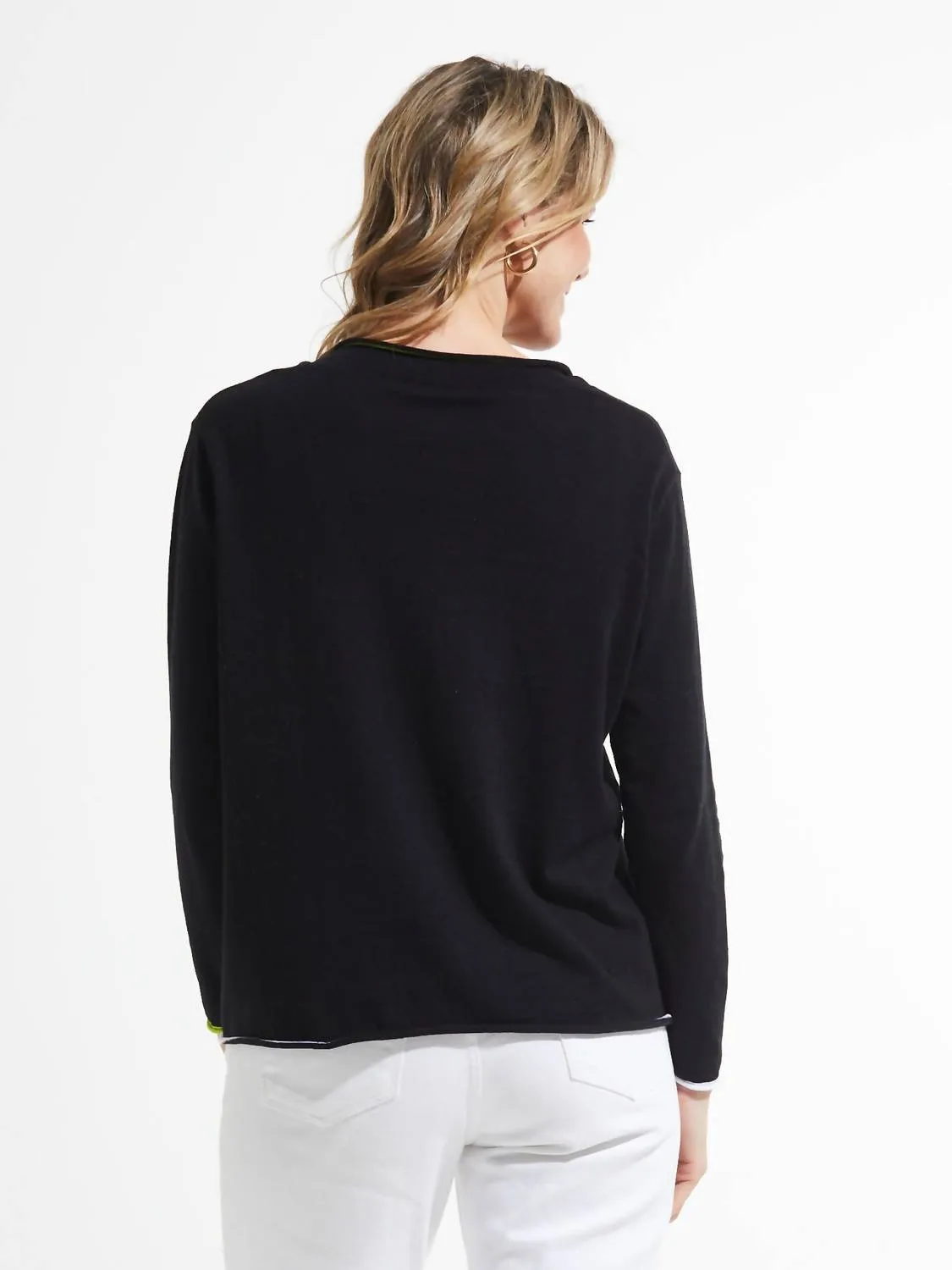 Thread Detail Sweater In Black