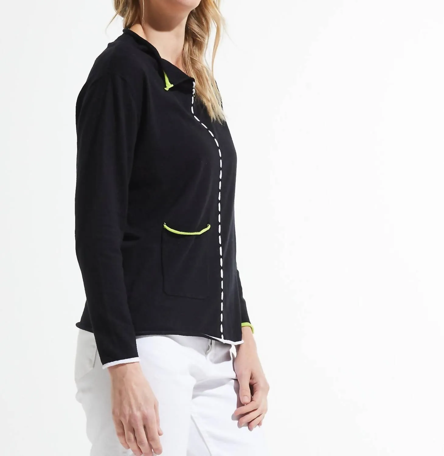 Thread Detail Sweater In Black