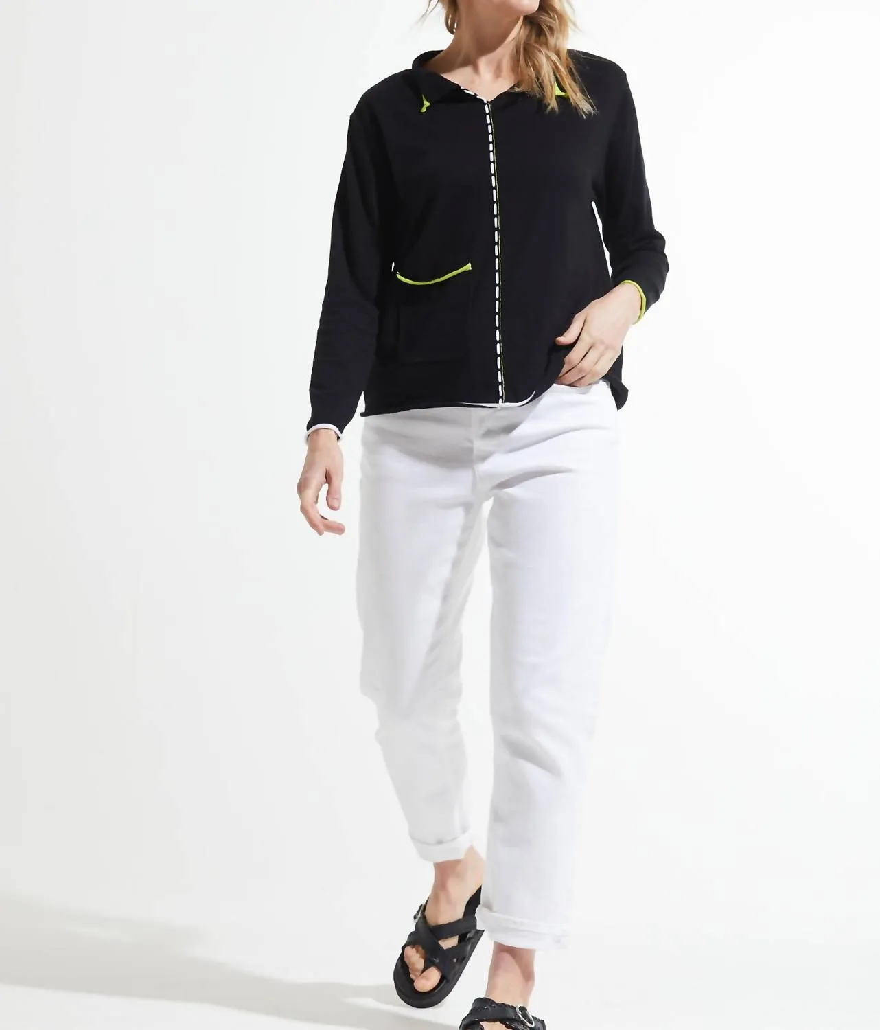 Thread Detail Sweater In Black