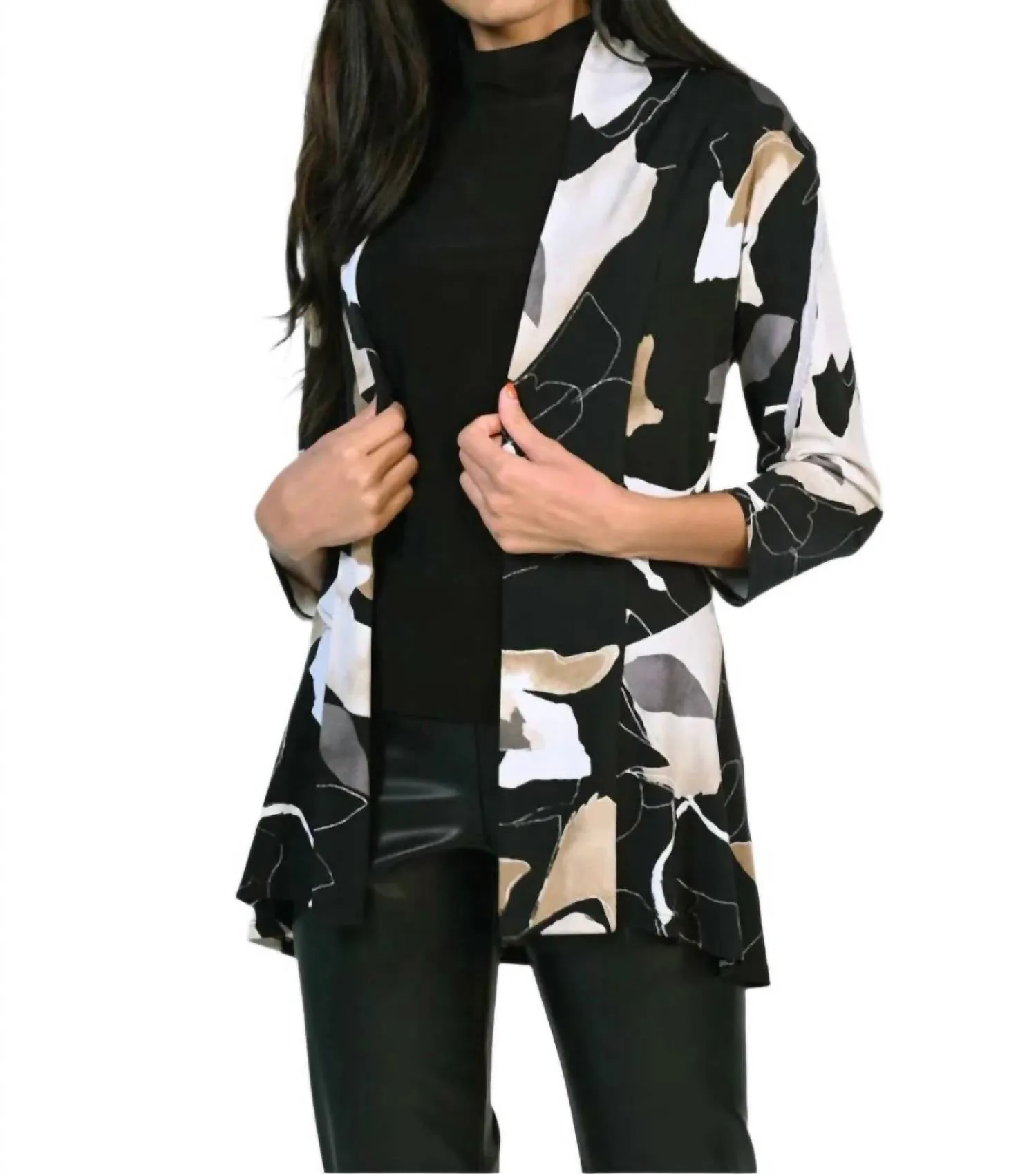 Throw-Over Jacket In Black Multi