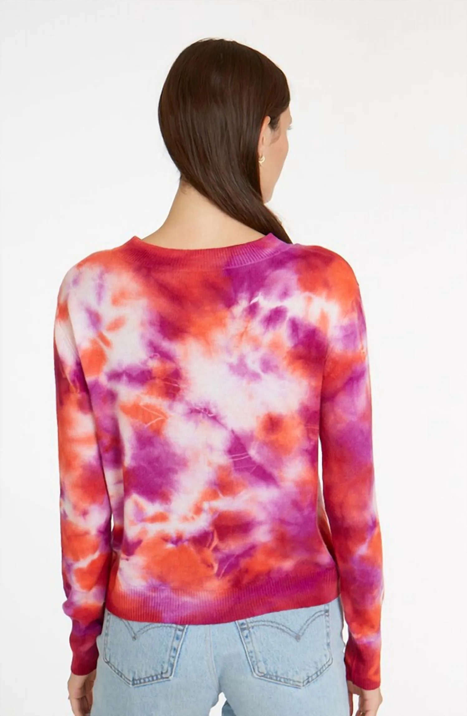 Tie Dye Crewneck Pullover In Multi