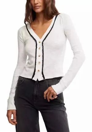 Tipton Cardigan In Ivory