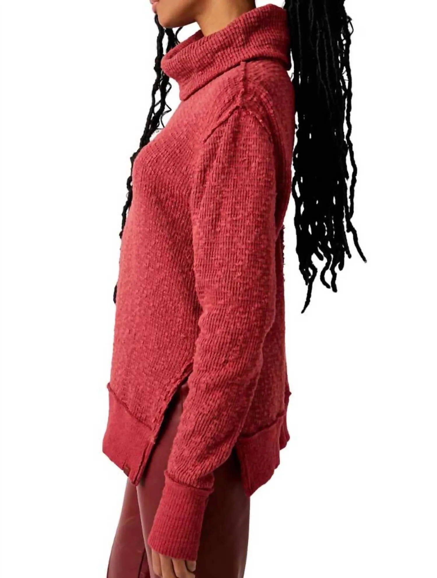 Tommy Turtleneck Sweater In Blended Berry