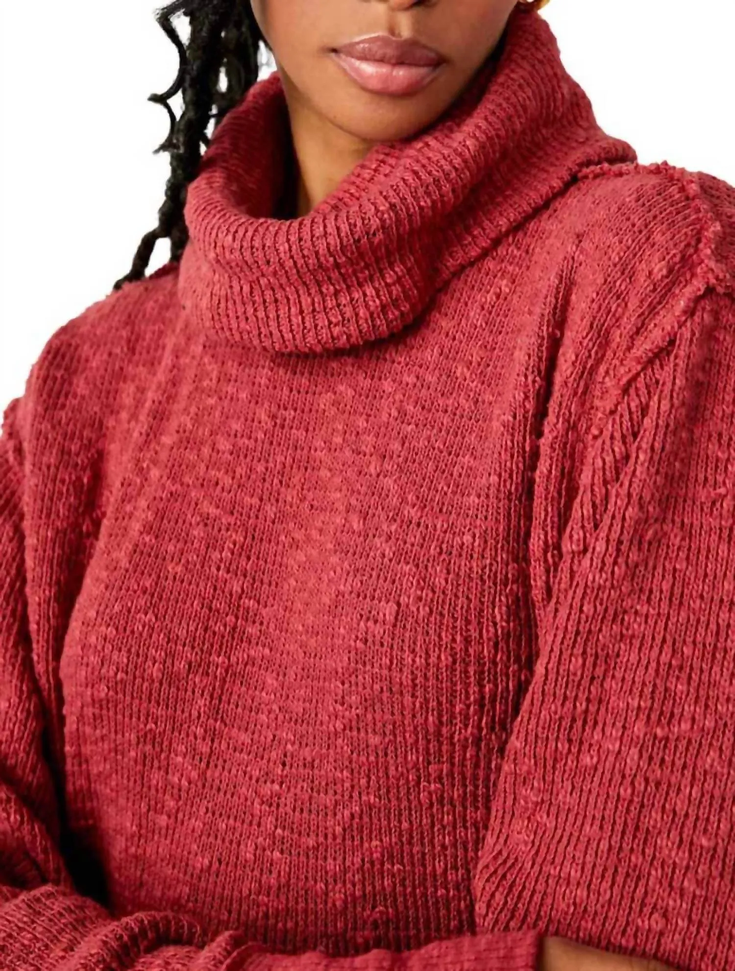 Tommy Turtleneck Sweater In Blended Berry