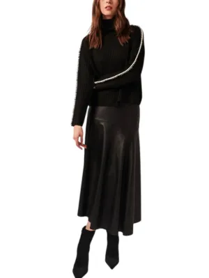 Trinity Turtleneck Sweater In Nightfall Raven
