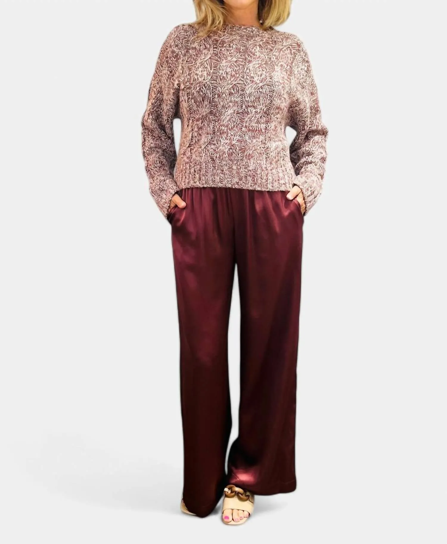 Tristan Cable Knit Sweater In Cimarron