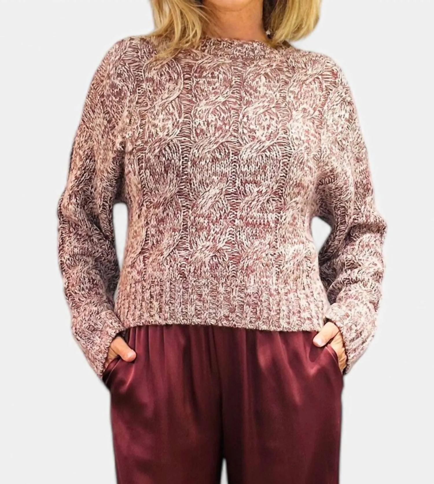 Tristan Cable Knit Sweater In Cimarron