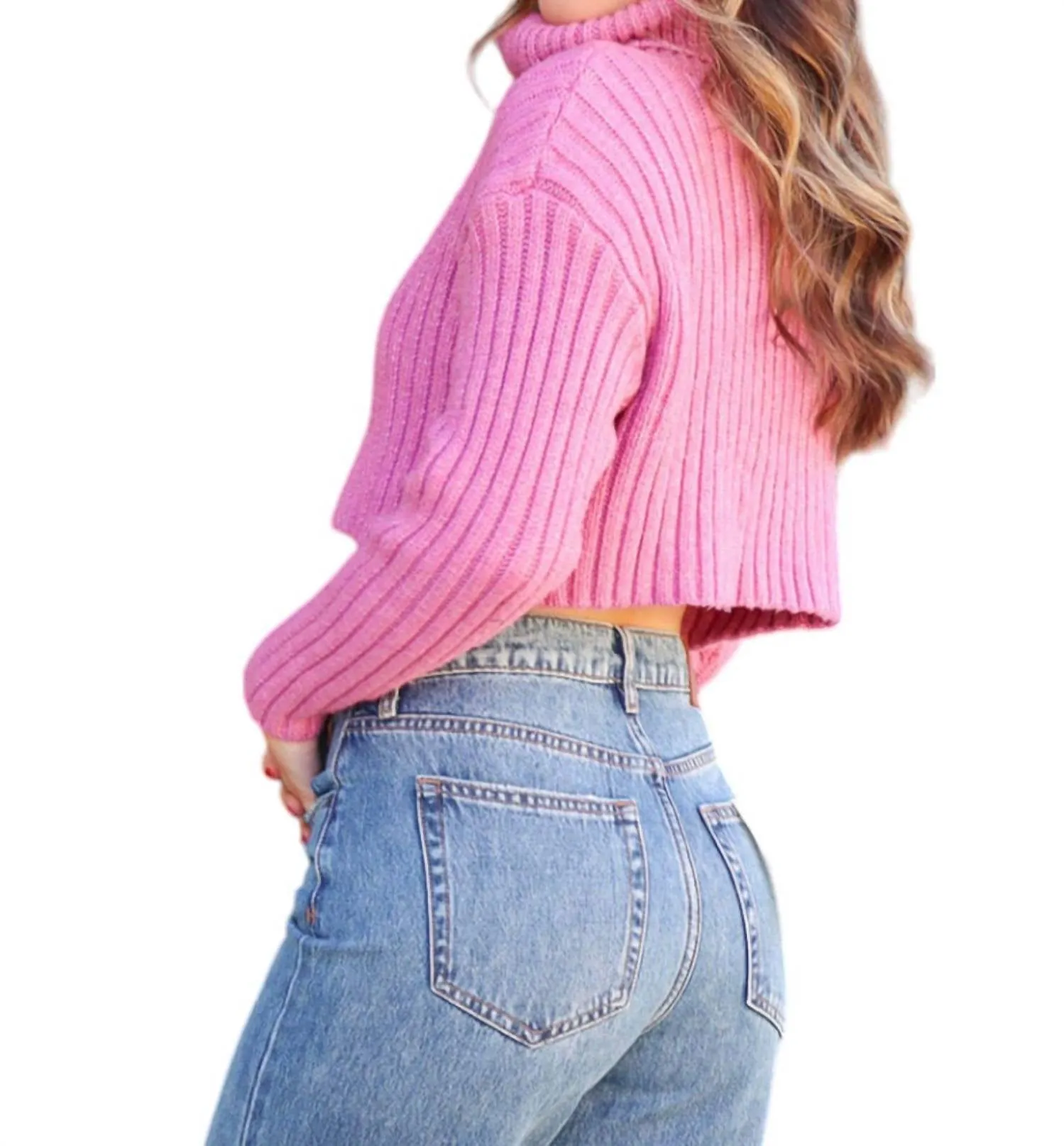 Turtleneck Sweater In Mauve