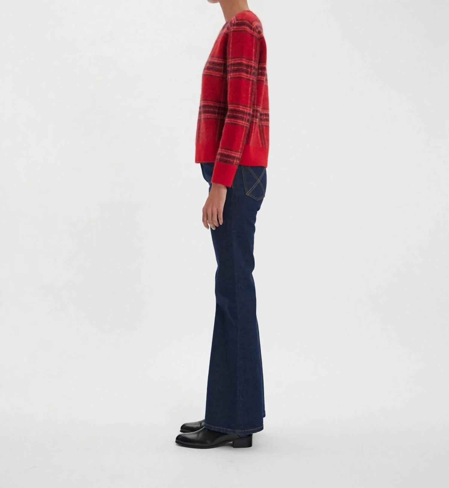 Ulysse Plaid Sweater In Red