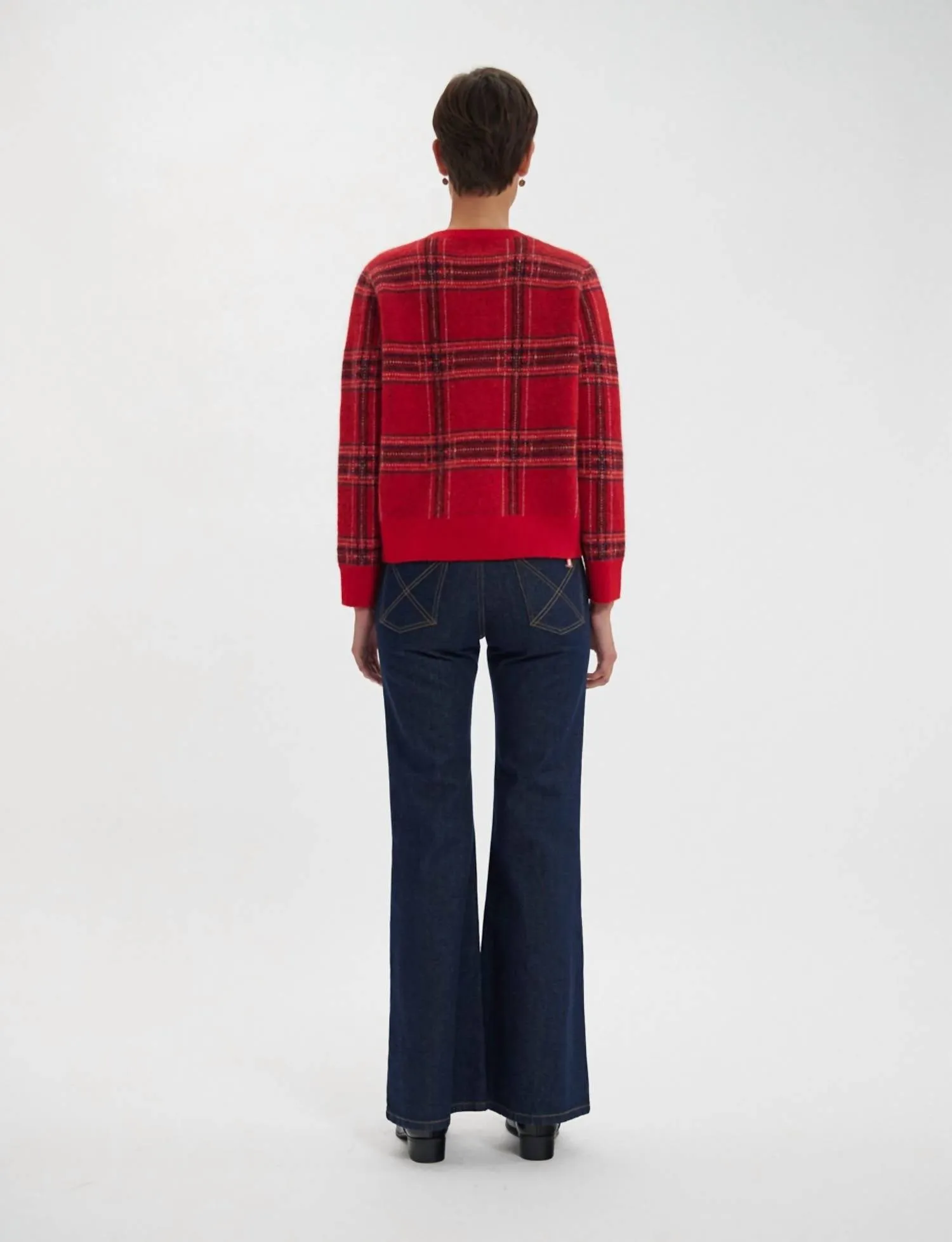Ulysse Plaid Sweater In Red