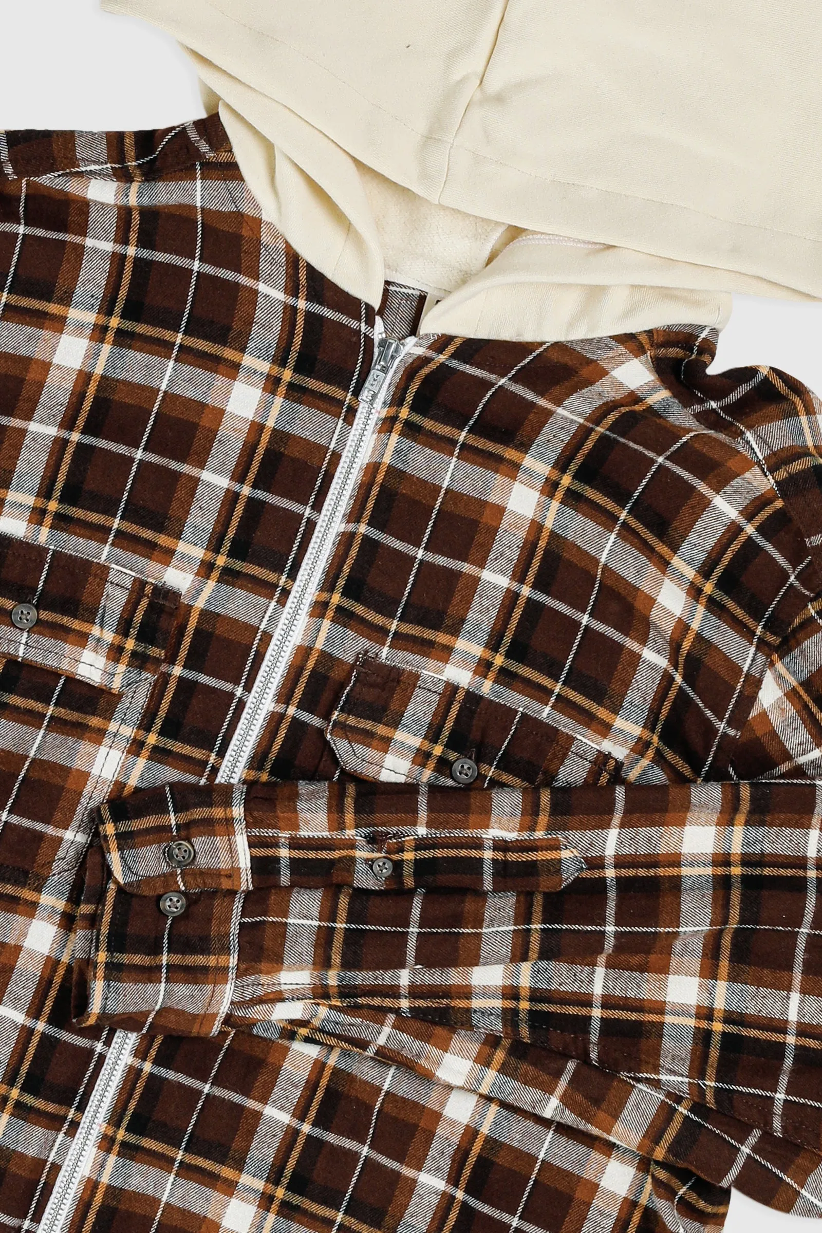 Unisex Rework Hooded Flannel - L
