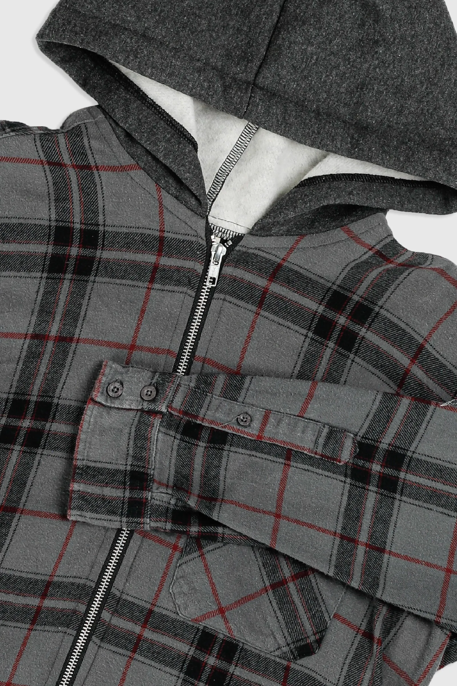Unisex Rework Hooded Flannel - M