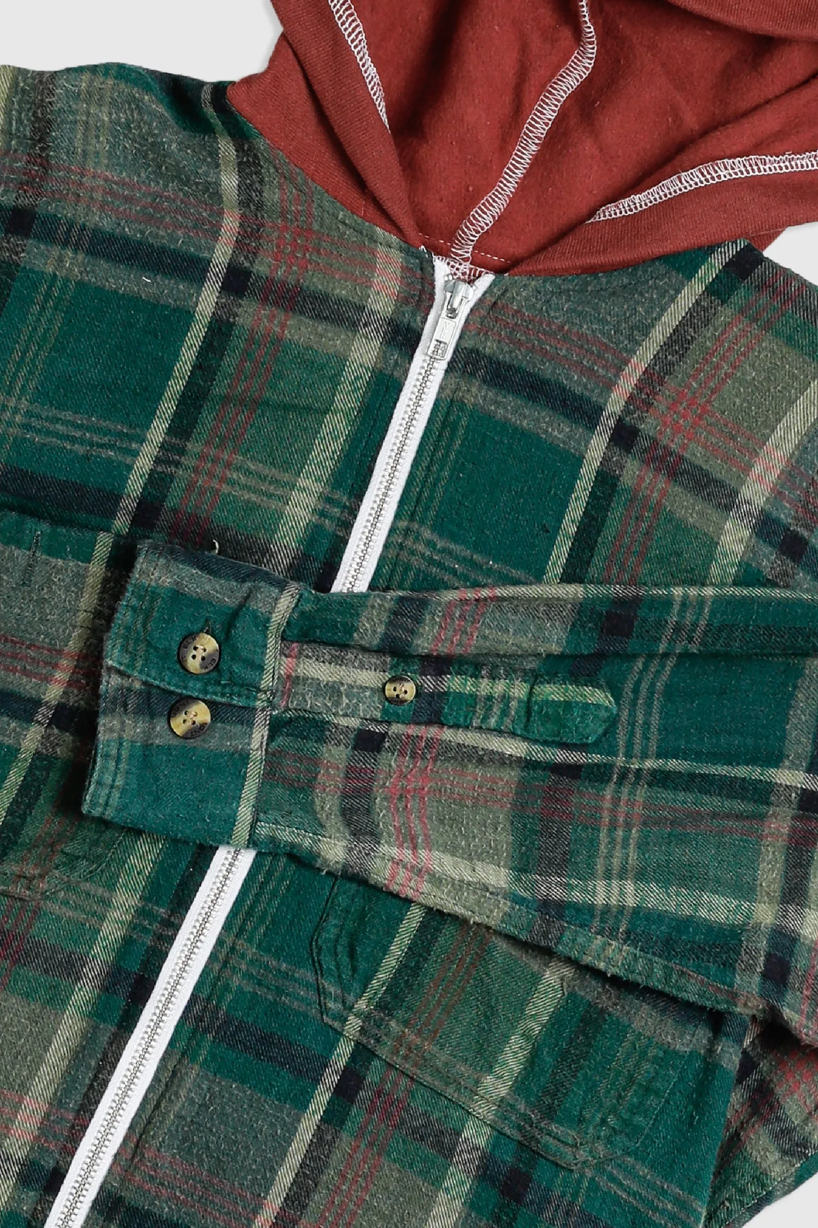 Unisex Rework Hooded Flannel - XS