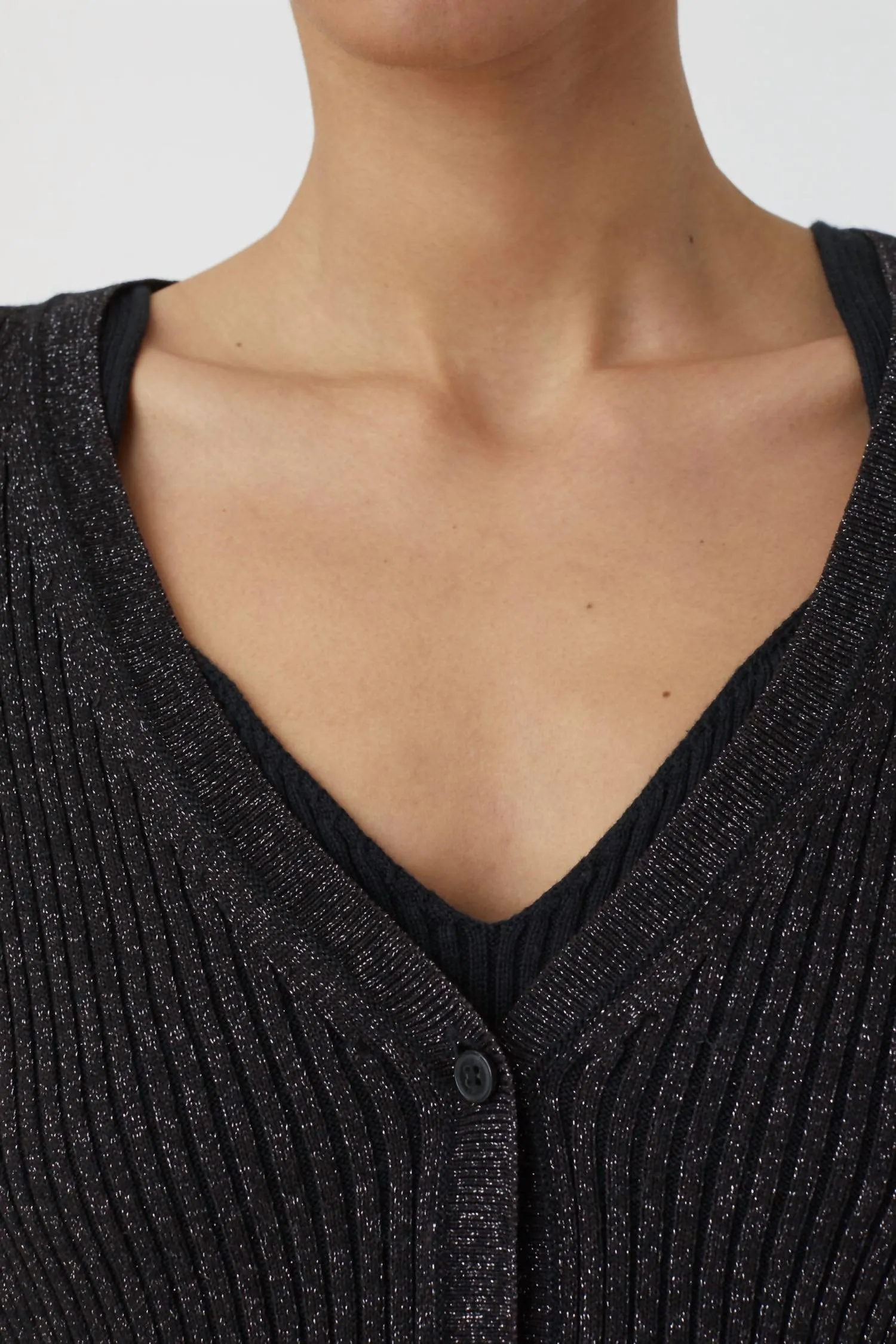 V-Neck Cardigan In Black