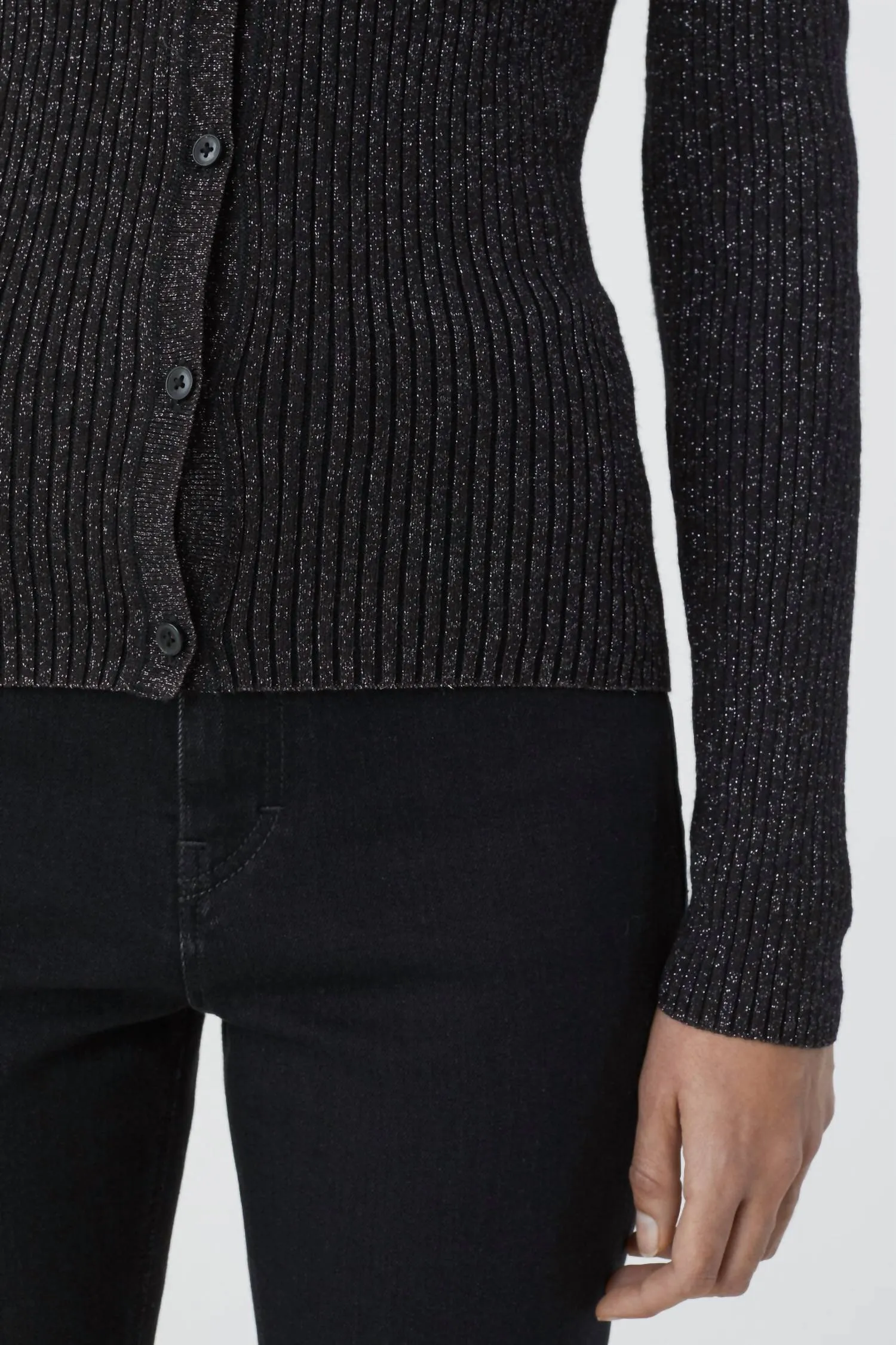 V-Neck Cardigan In Black