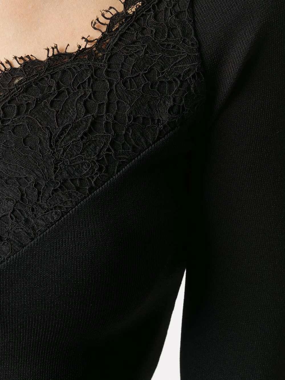 Valentino Lace-Trim Fitted Jumper