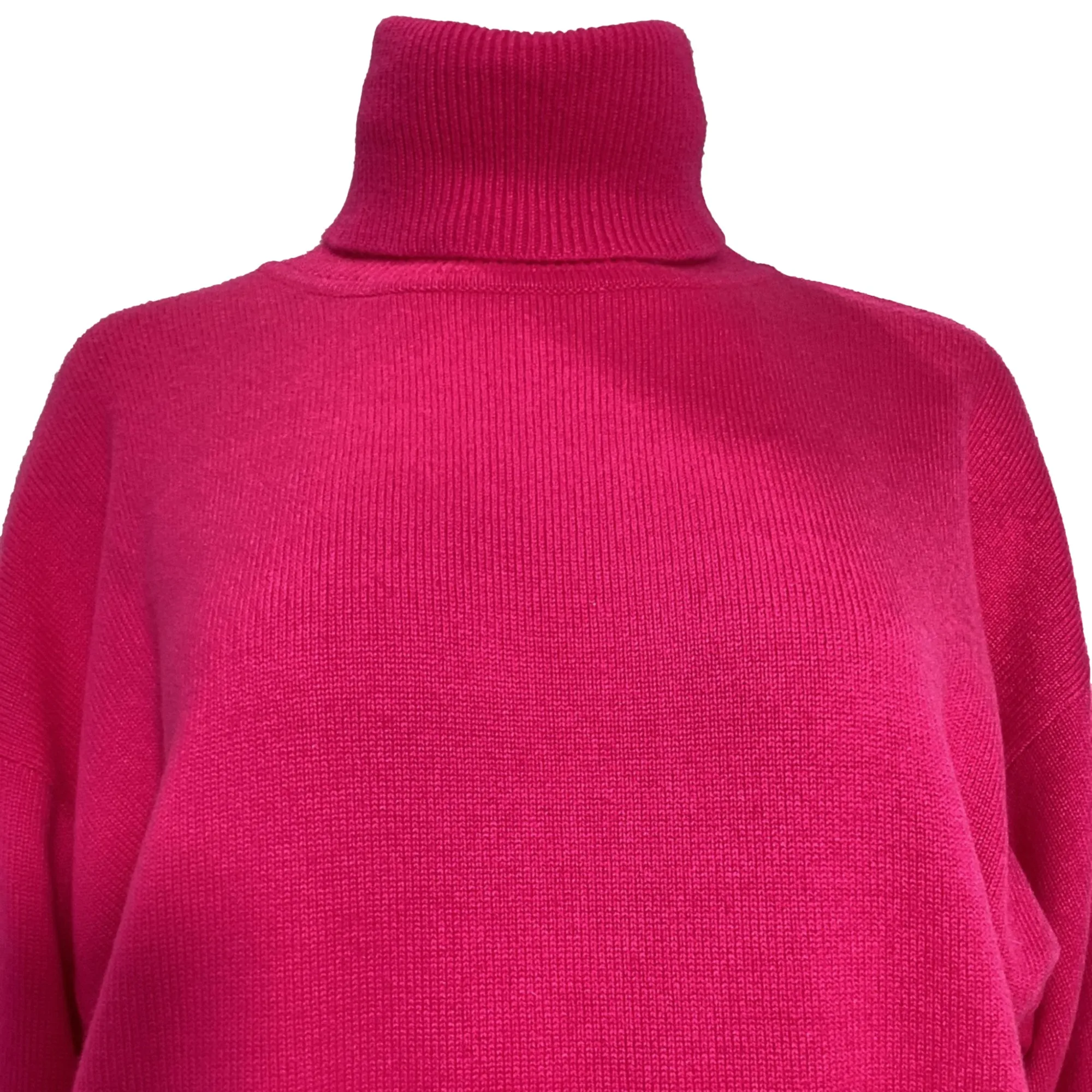 Victoria Beckham Logo-Embroidered Turtleneck Sweater in Pink Cashmere