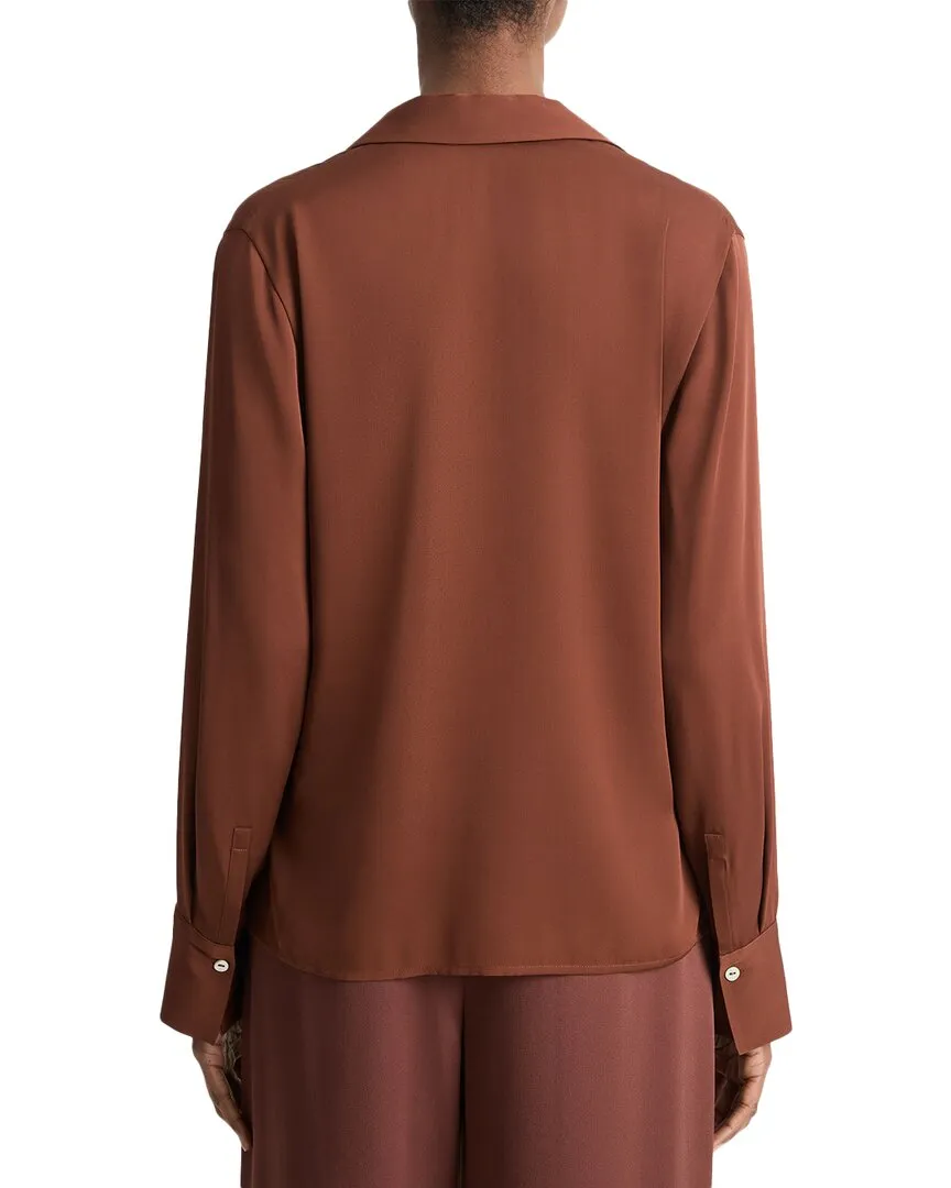 Vince Pullover Silk-Blend Polo Shirt