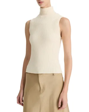 Vince Rib Sleeveless Turtleneck