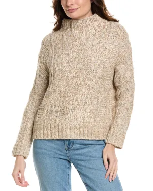 Vince Textured Cable Funnel Wool-Blend Sweater