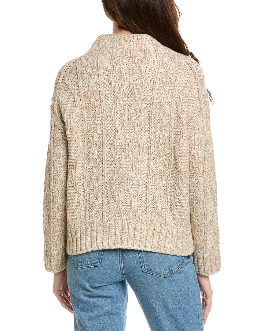 Vince Textured Cable Funnel Wool-Blend Sweater