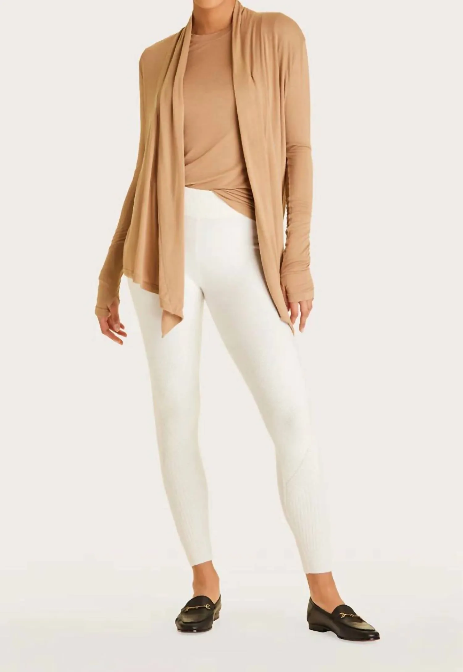 Washable Cashmere Cardigan In Camel