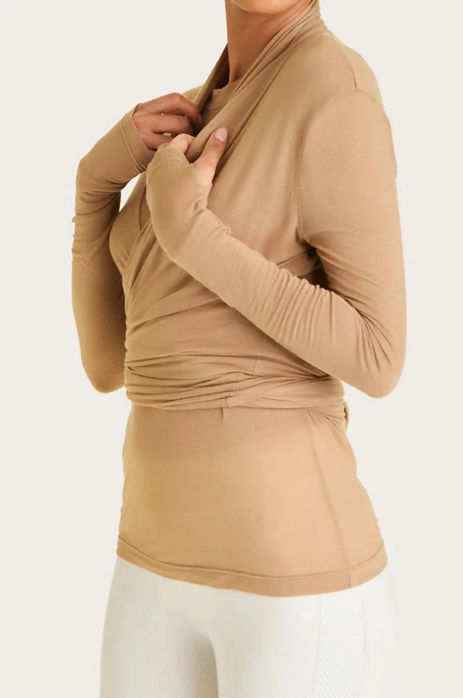 Washable Cashmere Cardigan In Camel