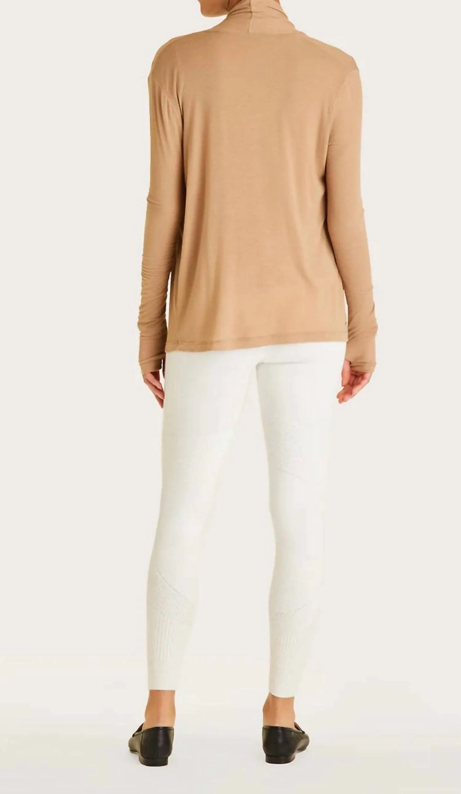 Washable Cashmere Cardigan In Camel