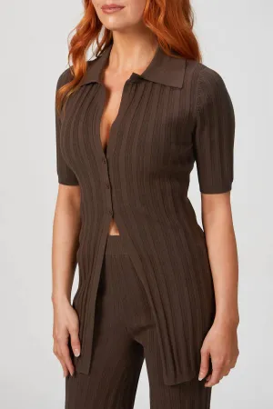 Waverly Knit Top In Espresso