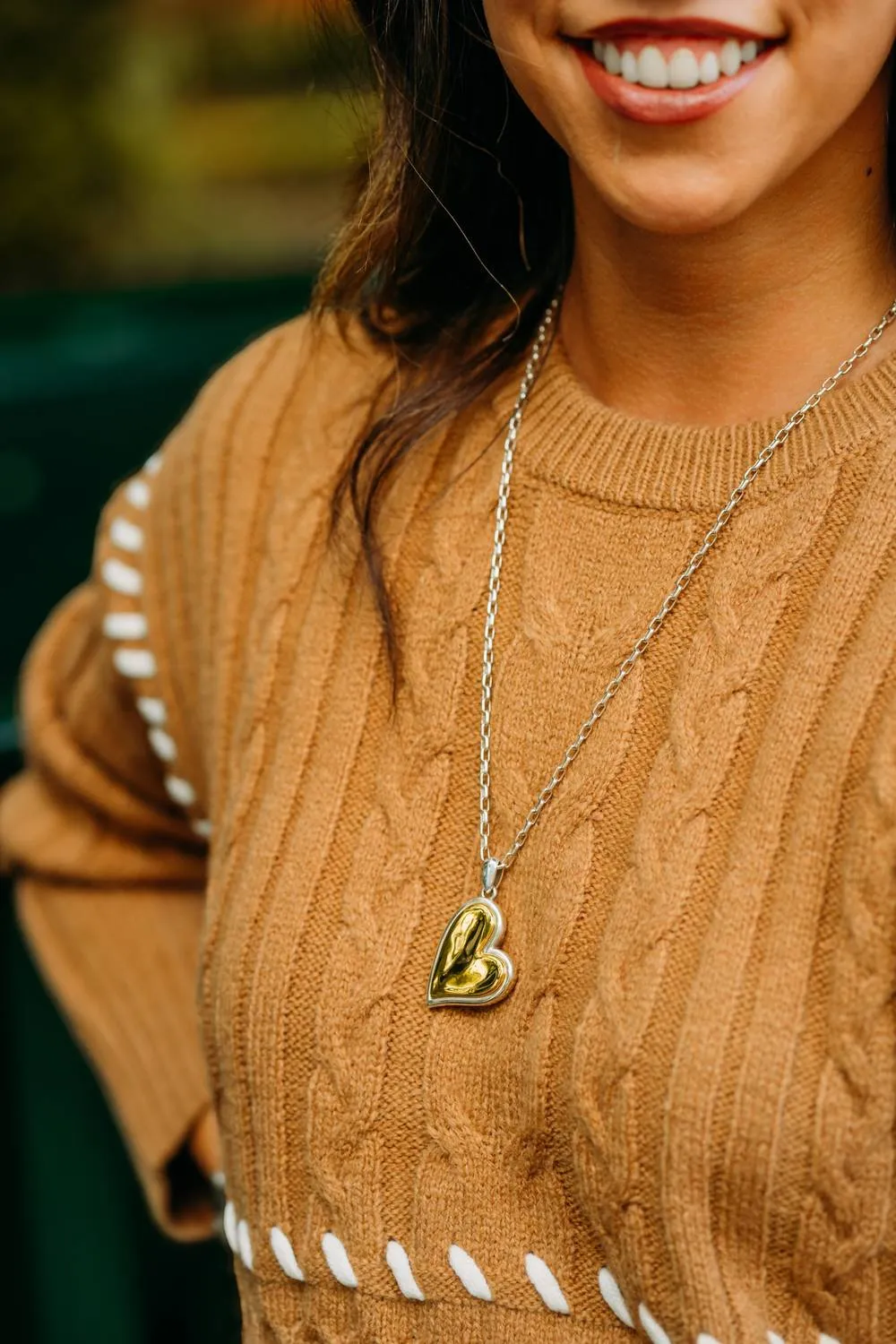 Whipstitch Long Sleeve Sweater In Antique Oak