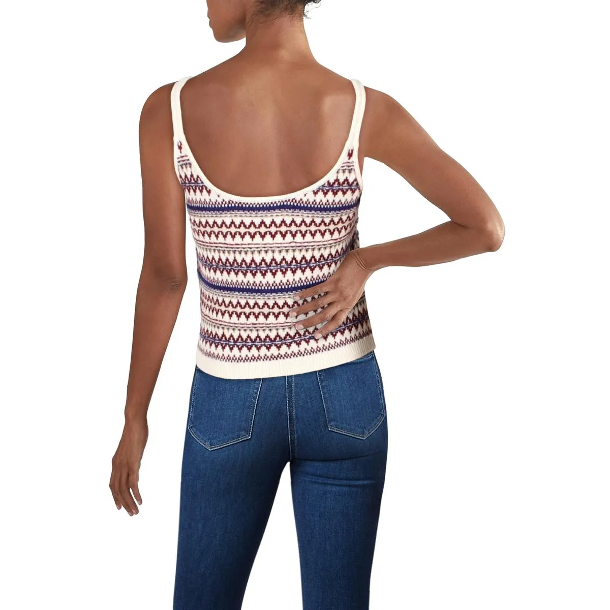 Willow Fairsle Womens Fair Isle Wool Tank Top Sweater