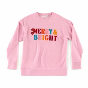 Women's Merry Bright Sweatshirt In Pink