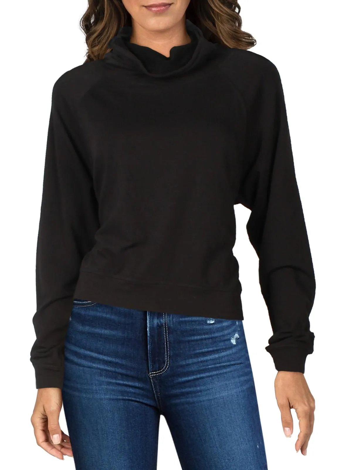 Womens Pullover Built-In Mask Crewneck Sweater