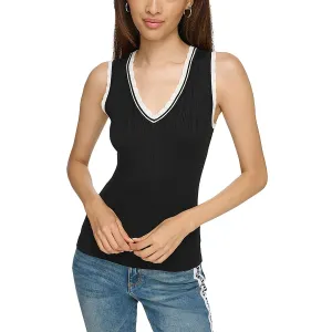 Womens Ribbed Knit Sleeveless Pullover Sweater