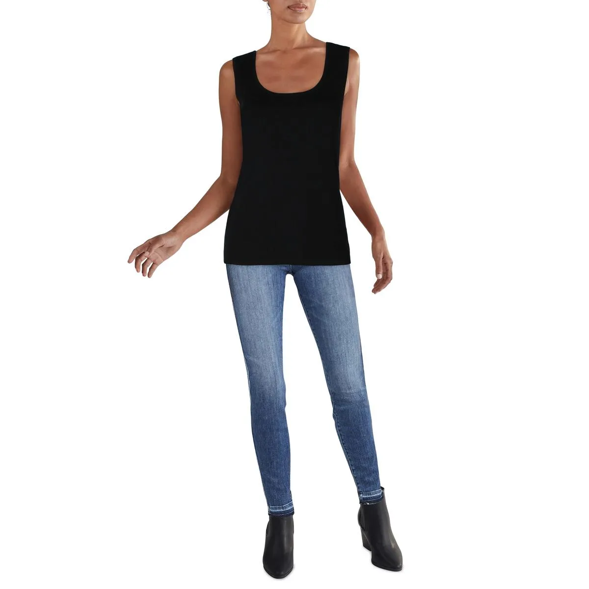 Womens Sleeveless U-Neck Tank Top Sweater