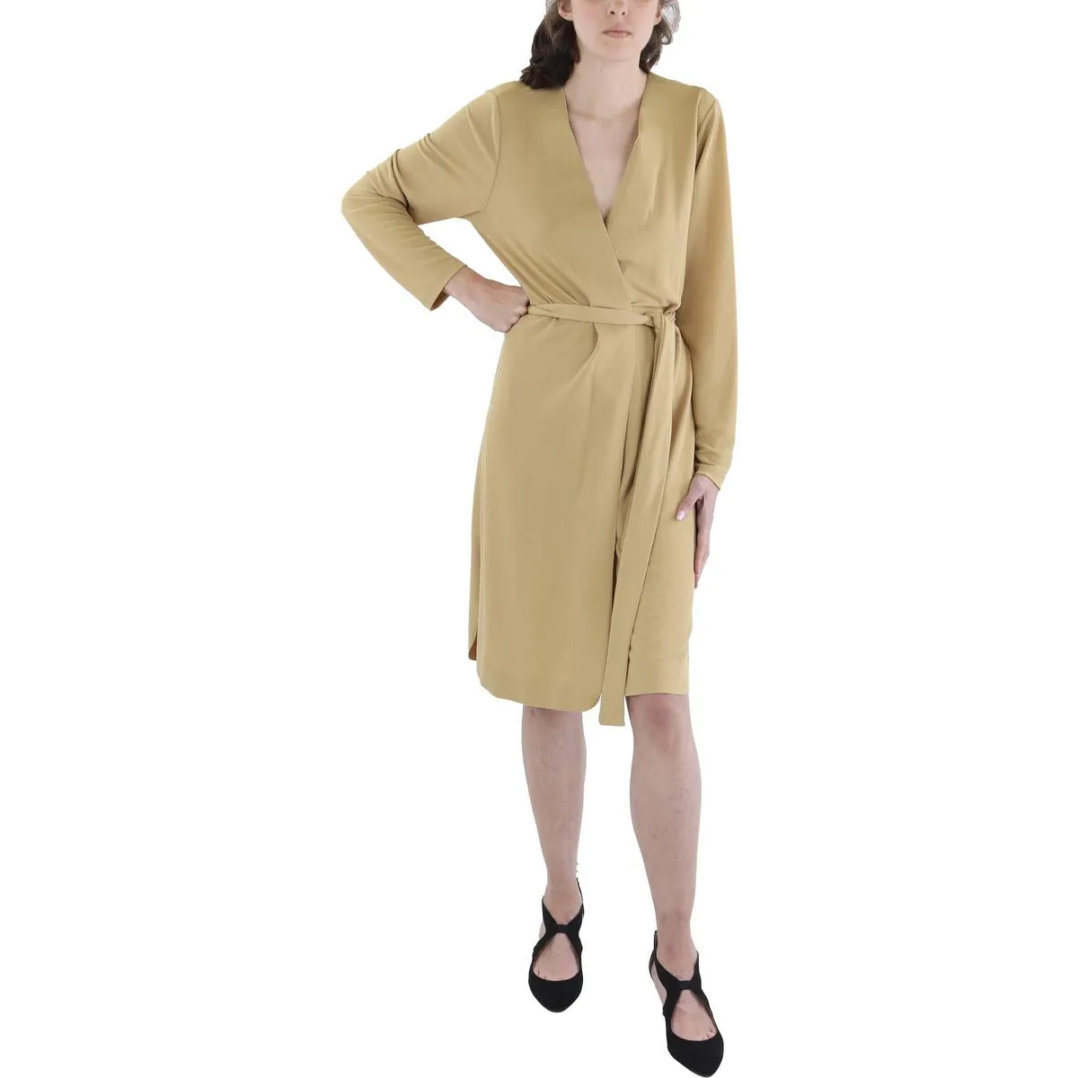 Womens Solid Polyester Cardigan Sweater