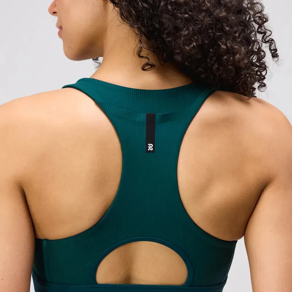 Womens Women's T-shirts, women's tops, women's summer styles, sports vests, running tops Cadence? Scoop Neck Run Bra - Pine