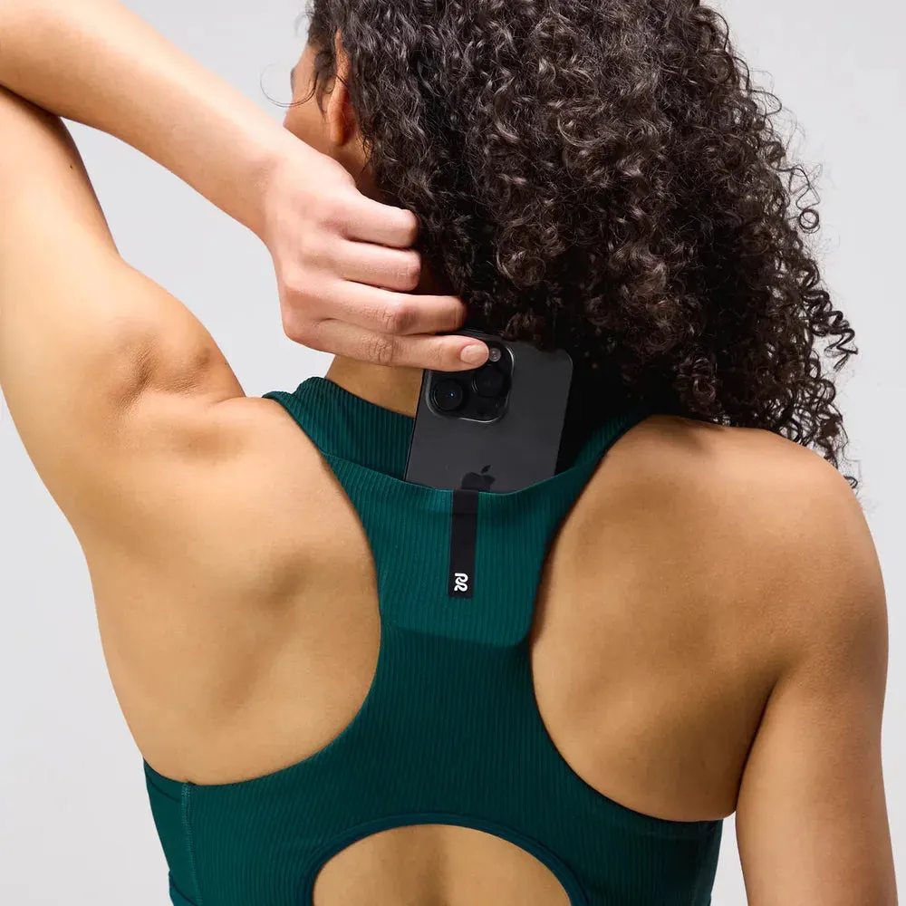 Womens Women's T-shirts, women's tops, women's summer styles, sports vests, running tops Cadence? Scoop Neck Run Bra - Pine