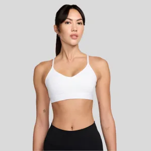 Womens Women's T-shirts, women's tops, women's summer styles, sports vests, running tops Indy Light Support Bra - White/Stone Mauve