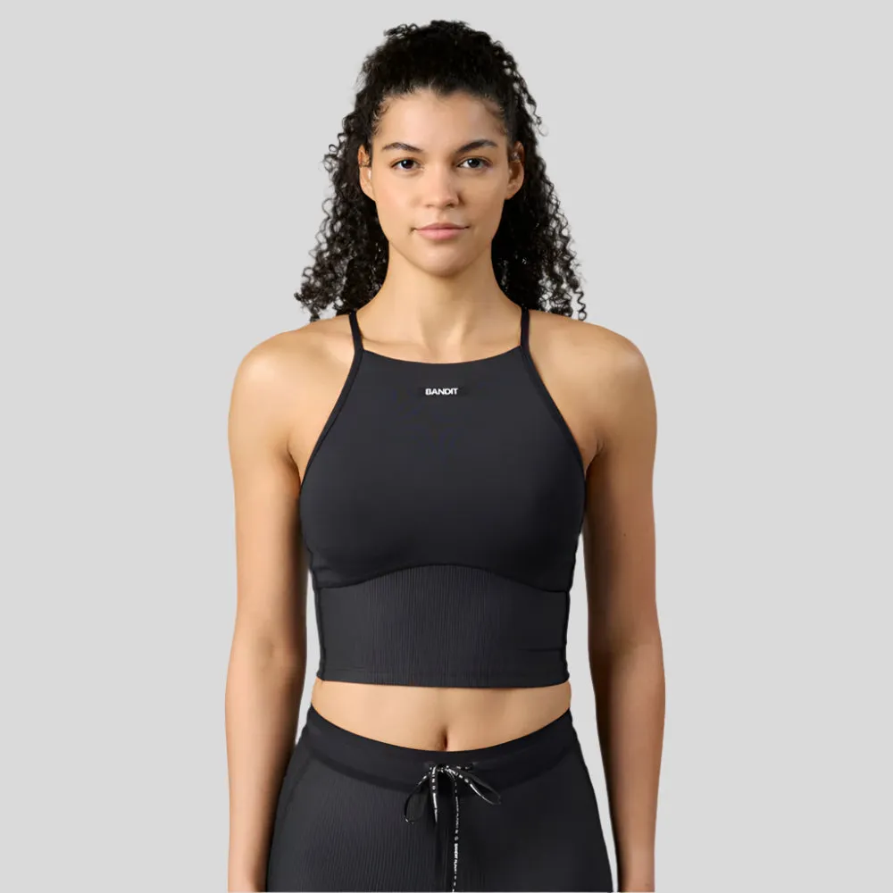 Womens Women's T-shirts, women's tops, women's summer styles, sports vests, running tops Stamina? 6 Pocket Nova Crop - Black