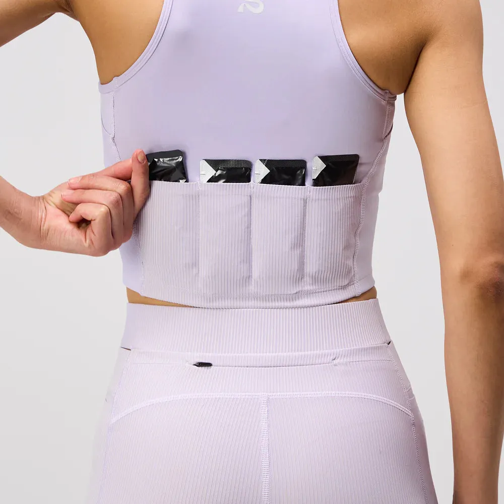 Womens Women's T-shirts, women's tops, women's summer styles, sports vests, running tops Stamina? 7 Pocket Nova Crop - Light Thistle