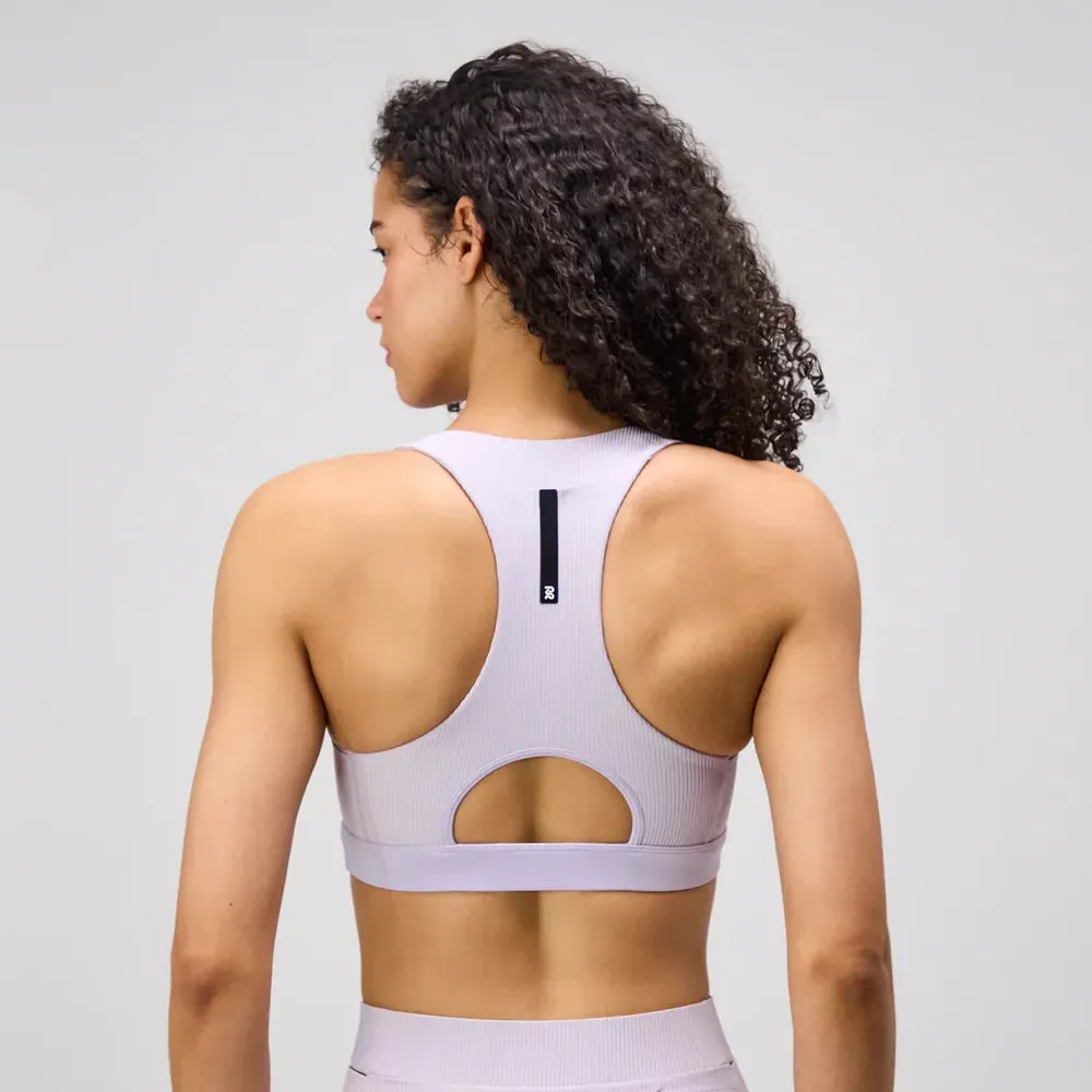 Womens Women's T-shirts, women's tops, women's summer styles, sports vests, running tops Striped Cadence? Scoop Neck Run Bra - Light Thistle