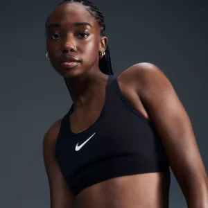 Womens Women's T-shirts, women's tops, women's summer styles, sports vests, running tops Swoosh High Support Non-Padded Adjustable Sports Bra - Black/Iron Grey/White