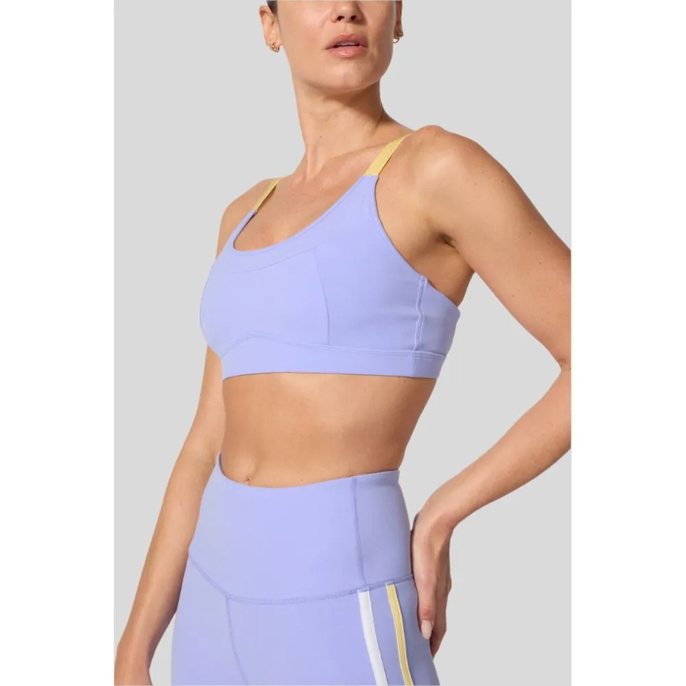 Womens Women's T-shirts, women's tops, women's summer styles, sports vests, running tops Vial Paneled Bra with Adjusters - Jacaranda