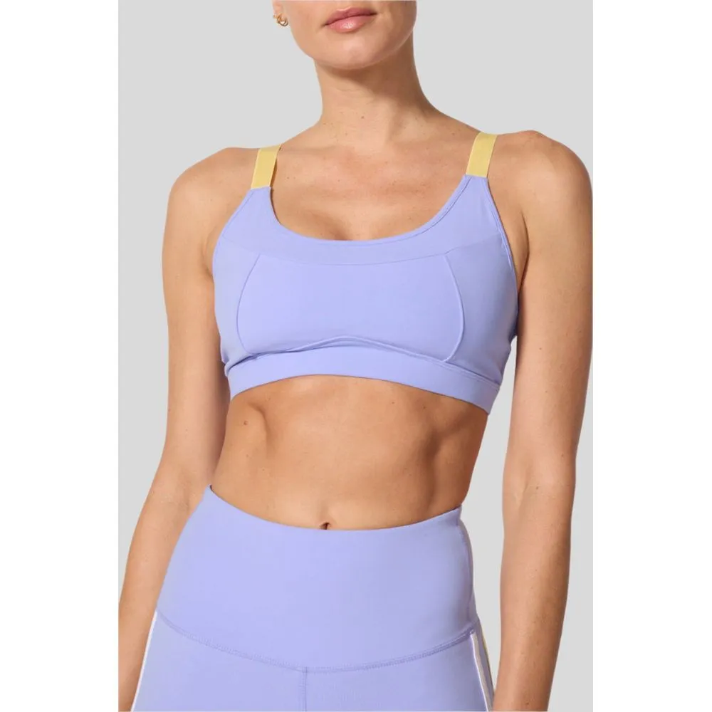 Womens Women's T-shirts, women's tops, women's summer styles, sports vests, running tops Vial Paneled Bra with Adjusters - Jacaranda