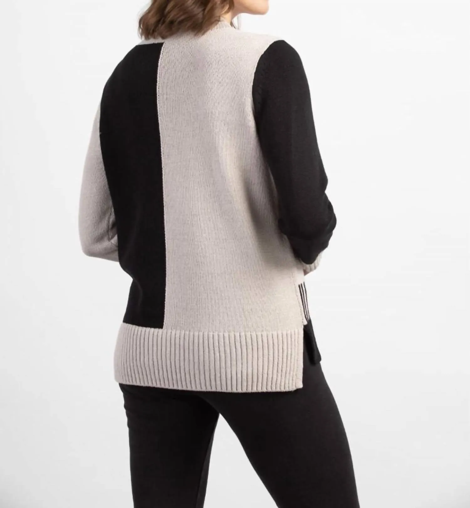 Ying Yang Piano Key Tunic In Putty
