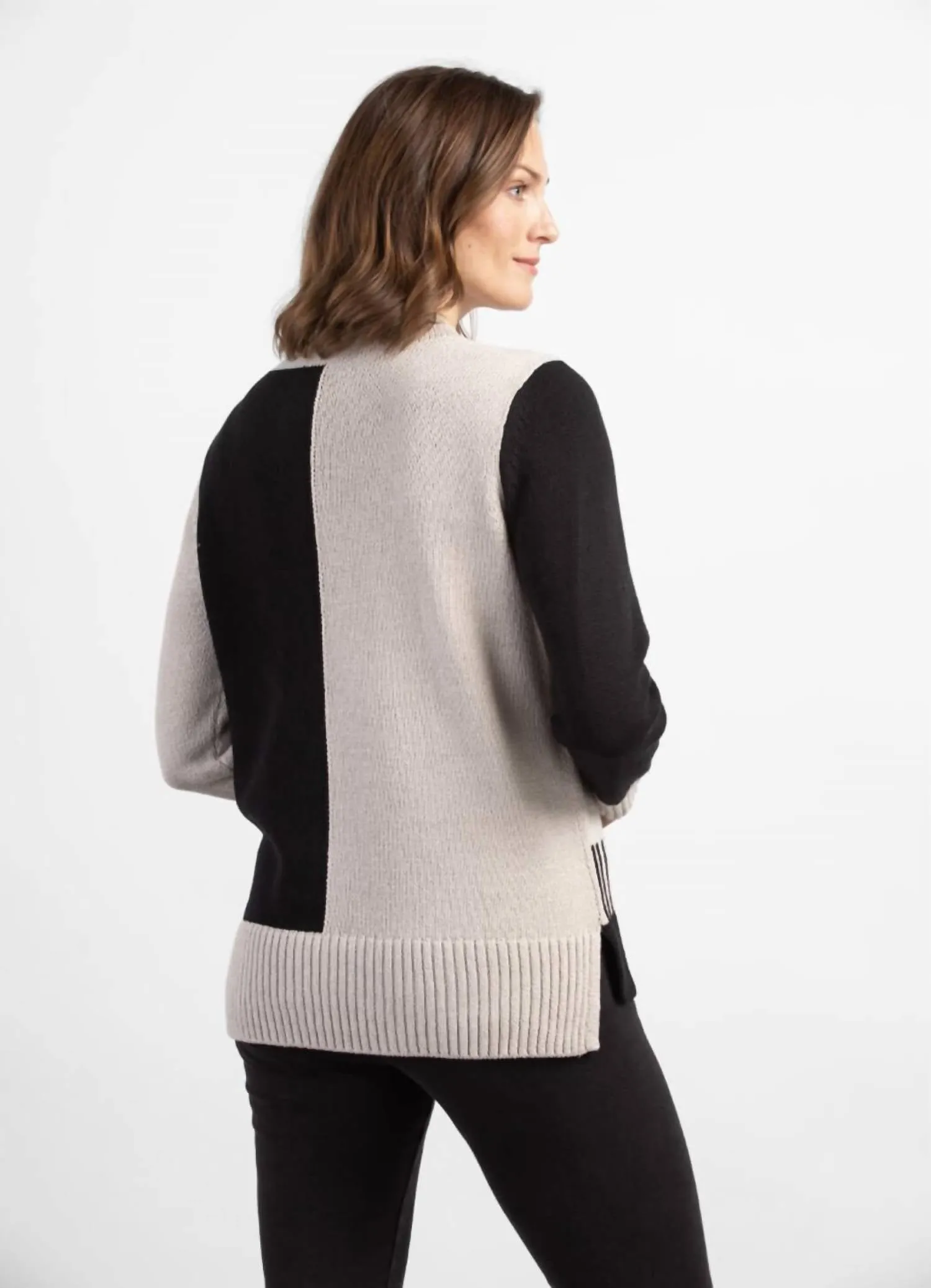 Ying Yang Piano Key Tunic In Putty